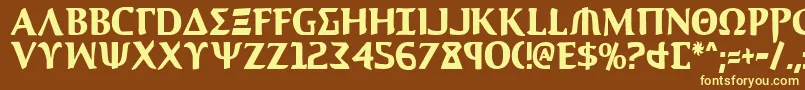 Aegis1c Font – Yellow Fonts on Brown Background