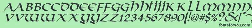 VikingNormalItalic-fontti – mustat fontit vihreällä taustalla