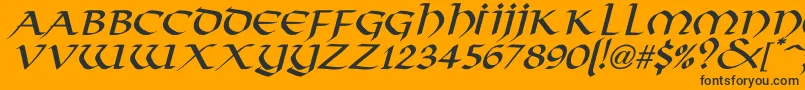 Шрифт VikingNormalItalic – чёрные шрифты на оранжевом фоне