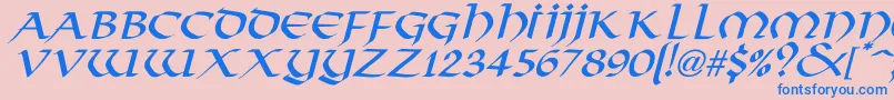 フォントVikingNormalItalic – ピンクの背景に青い文字