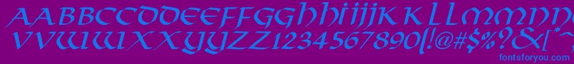 VikingNormalItalic-Schriftart – Blaue Schriften auf violettem Hintergrund