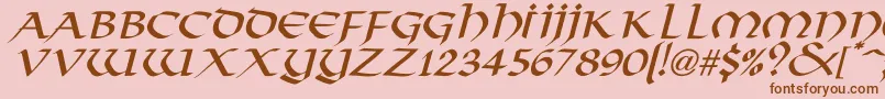 VikingNormalItalic Font – Brown Fonts on Pink Background