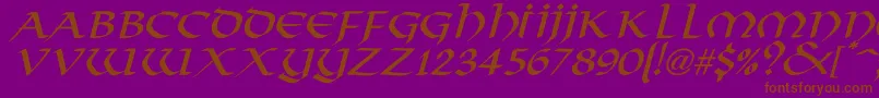VikingNormalItalic-Schriftart – Braune Schriften auf violettem Hintergrund