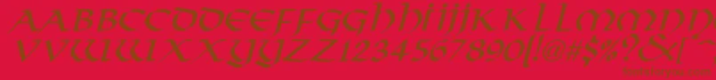 VikingNormalItalic-fontti – ruskeat fontit punaisella taustalla