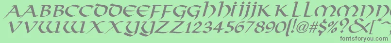 Fonte VikingNormalItalic – fontes cinzas em um fundo verde