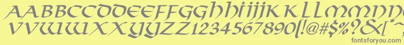 フォントVikingNormalItalic – 黄色の背景に灰色の文字