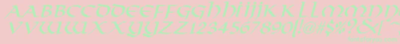 VikingNormalItalic Font – Green Fonts on Pink Background