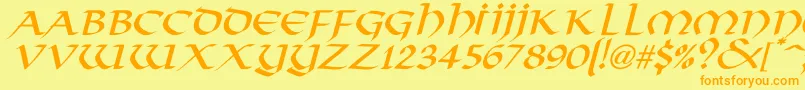 VikingNormalItalic Font – Orange Fonts on Yellow Background