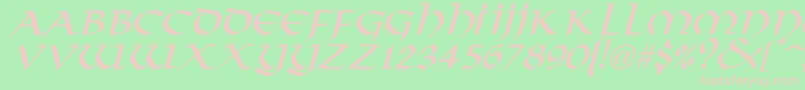 フォントVikingNormalItalic – 緑の背景にピンクのフォント