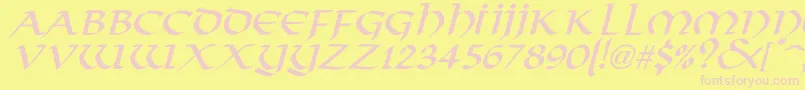 VikingNormalItalic Font – Pink Fonts on Yellow Background