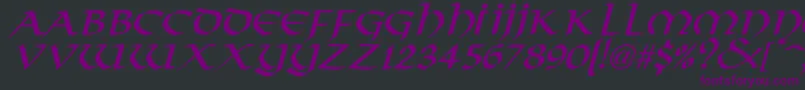 VikingNormalItalic-fontti – violetit fontit mustalla taustalla