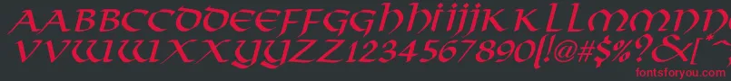 VikingNormalItalic Font – Red Fonts on Black Background