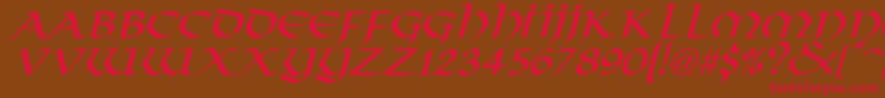 VikingNormalItalic Font – Red Fonts on Brown Background