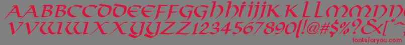 VikingNormalItalic Font – Red Fonts on Gray Background