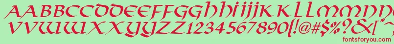 VikingNormalItalic-Schriftart – Rote Schriften auf grünem Hintergrund