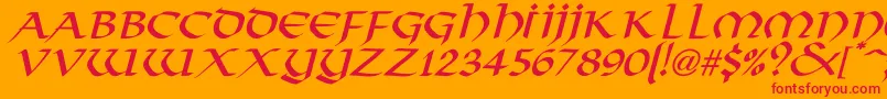 VikingNormalItalic Font – Red Fonts on Orange Background