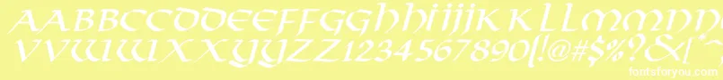 フォントVikingNormalItalic – 黄色い背景に白い文字