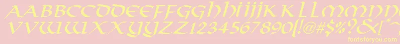 VikingNormalItalic Font – Yellow Fonts on Pink Background