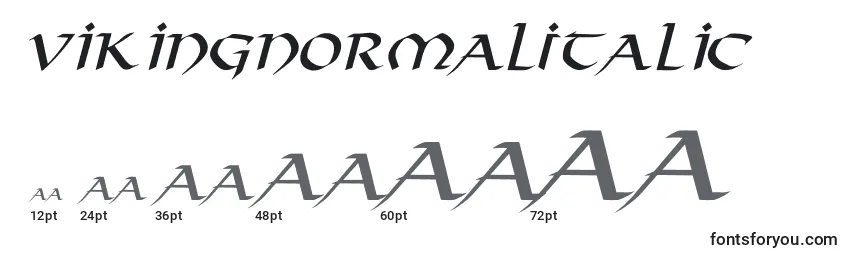 Размеры шрифта VikingNormalItalic
