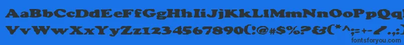 Charv2-Schriftart – Schwarze Schriften auf blauem Hintergrund