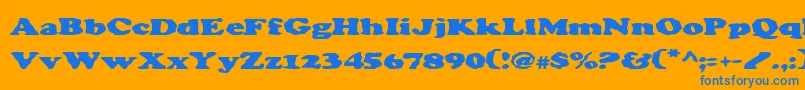 Charv2 Font – Blue Fonts on Orange Background