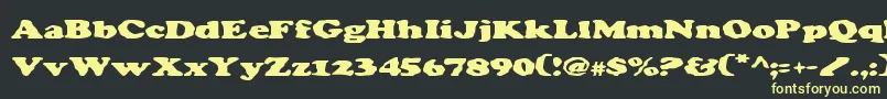 Charv2-Schriftart – Gelbe Schriften auf schwarzem Hintergrund