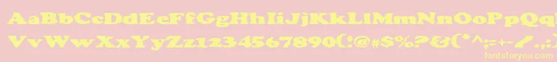 Charv2-Schriftart – Gelbe Schriften auf rosa Hintergrund