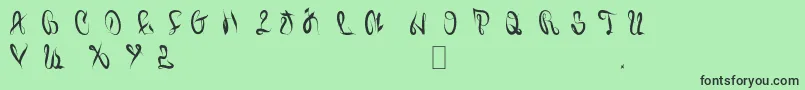 Juiced Font – Black Fonts on Green Background
