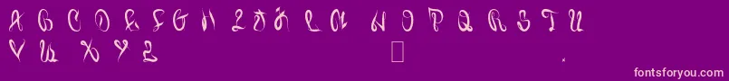 フォントJuiced – 紫の背景にピンクのフォント