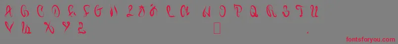 Juiced Font – Red Fonts on Gray Background