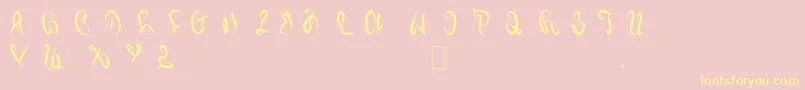 Juiced Font – Yellow Fonts on Pink Background