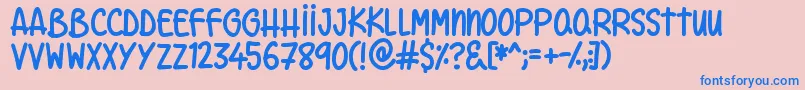 Unconditionally Font – Blue Fonts on Pink Background