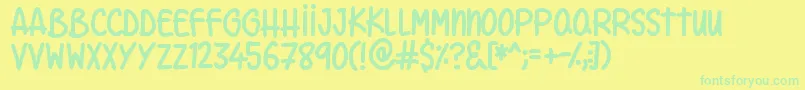 Unconditionally Font – Green Fonts on Yellow Background