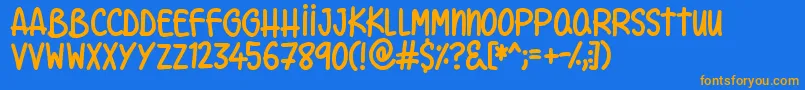 Unconditionally Font – Orange Fonts on Blue Background