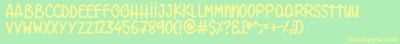 Unconditionally Font – Yellow Fonts on Green Background