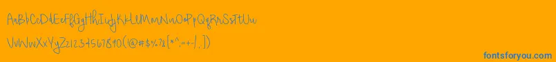 ShorthaltThinPersonalUse Font – Blue Fonts on Orange Background