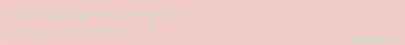 Fonte ShorthaltThinPersonalUse – fontes verdes em um fundo rosa