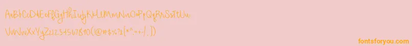 ShorthaltThinPersonalUse Font – Orange Fonts on Pink Background