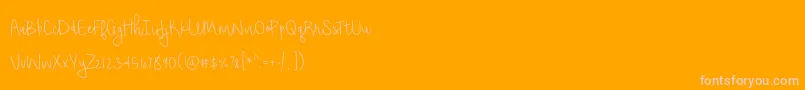 ShorthaltThinPersonalUse Font – Pink Fonts on Orange Background