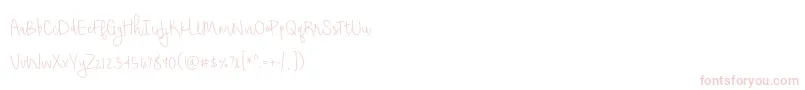 Fonte ShorthaltThinPersonalUse – fontes rosa em um fundo branco