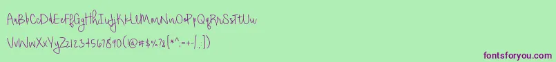 ShorthaltThinPersonalUse-Schriftart – Violette Schriften auf grünem Hintergrund