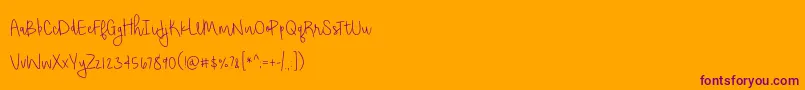 ShorthaltThinPersonalUse Font – Purple Fonts on Orange Background