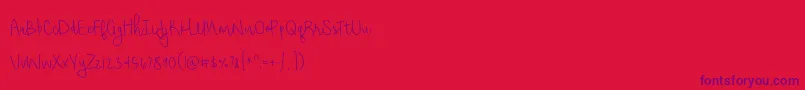 ShorthaltThinPersonalUse Font – Purple Fonts on Red Background