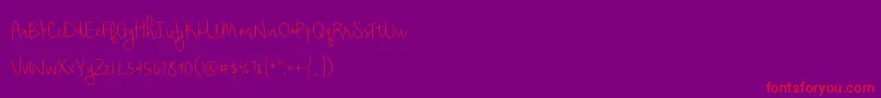 ShorthaltThinPersonalUse Font – Red Fonts on Purple Background