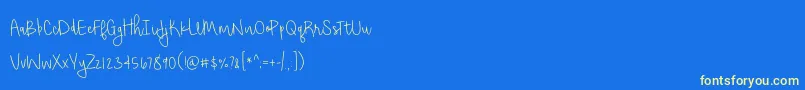 ShorthaltThinPersonalUse-Schriftart – Gelbe Schriften auf blauem Hintergrund