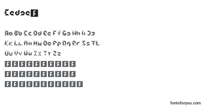 Czcionka Cedge1 – alfabet, cyfry, specjalne znaki