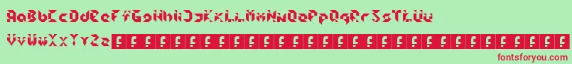 フォントCedge1 – 赤い文字の緑の背景