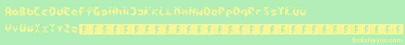 Cedge1-fontti – keltaiset fontit vihreällä taustalla