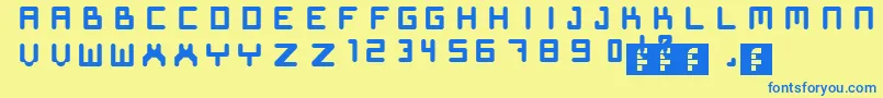 Seppefont Font – Blue Fonts on Yellow Background