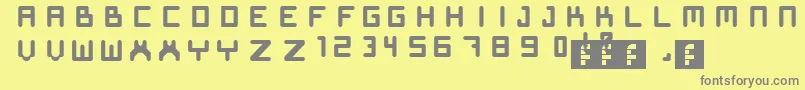 フォントSeppefont – 黄色の背景に灰色の文字